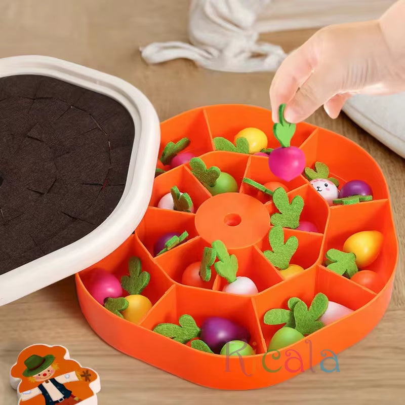 Engaging Montessori Baby Toys - Colorful Shape Pull Carrot Set for Learning and Discovery!