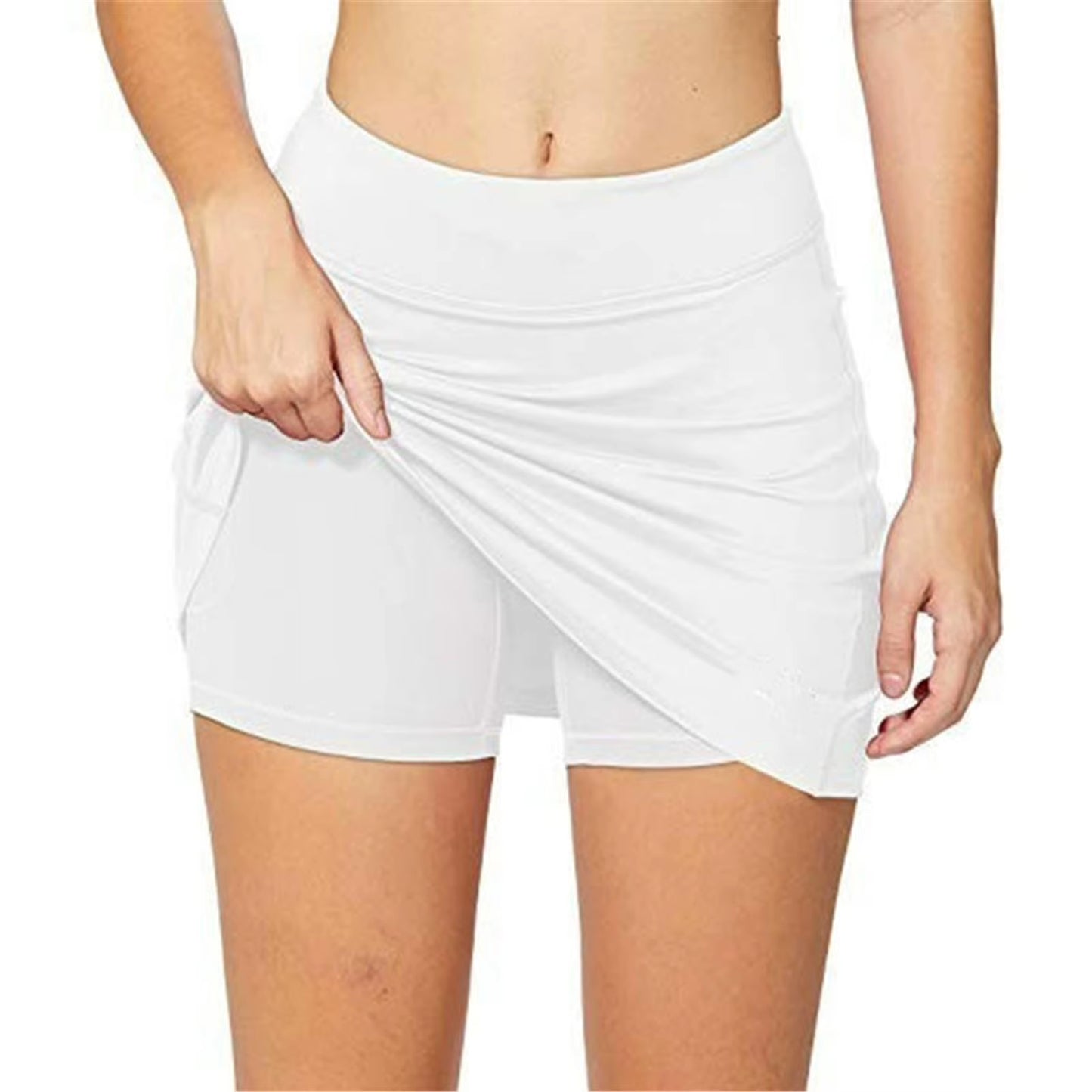 Women'S Tennis Skirts Inner Shorts Elastic Sports Golves Skorts with Phone Pockets Sexy Fitness High Waist Yoga Dancing Shorts