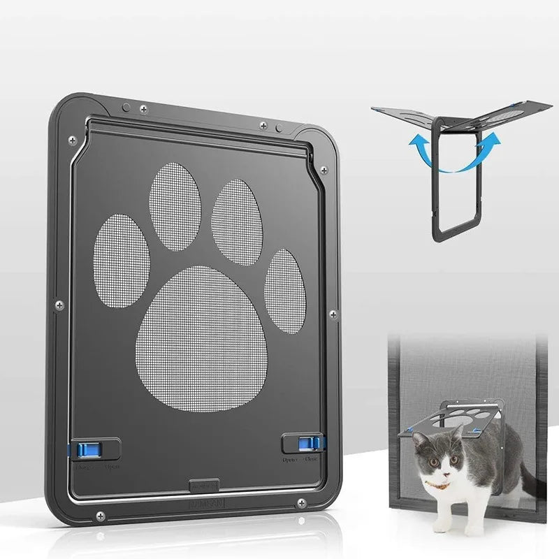 Lockable Magnetic Cat Door - Stylish & Safe Entry for Pets - Easy Install for Windows & Gardens