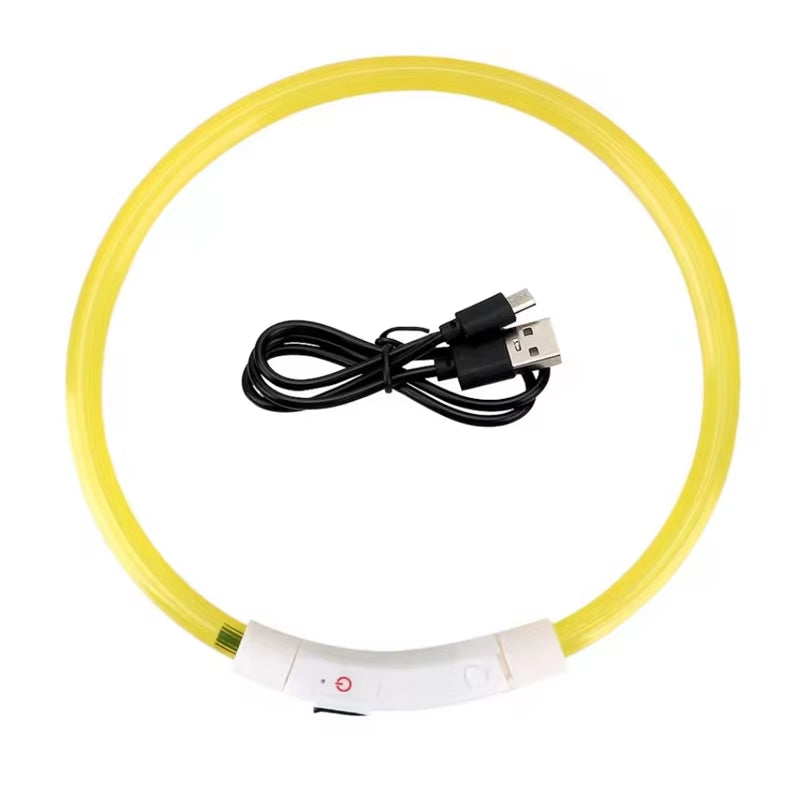 LED USB Rechargeable Glow-in-the-Dark Dog Collar - Ultimate Night Safety Accessory for Your Pet