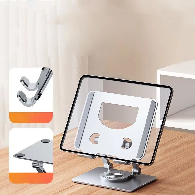 360° Rotatable Tablet Stand Adjustable Foldable Desktop Stand Holder Compatible for 4.7-12 Inch Ipad Pro/Air/Min Laptop Tablet