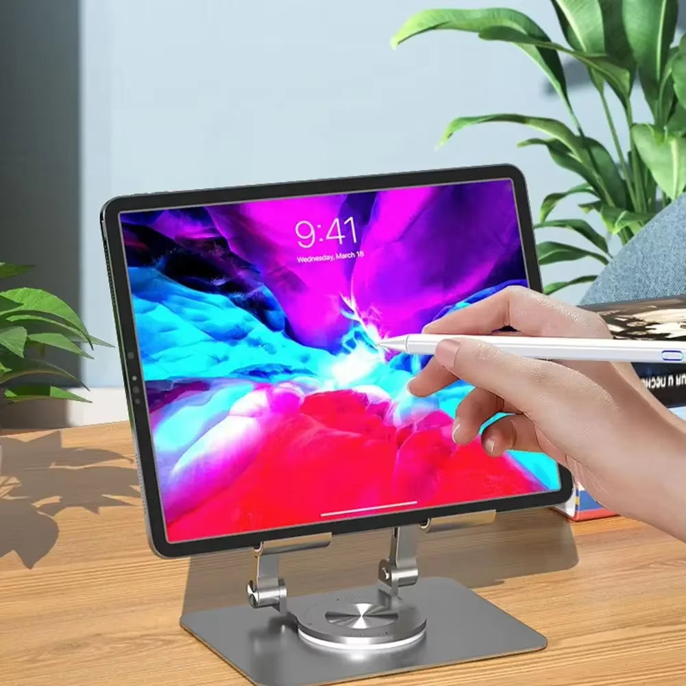 360° Rotatable Tablet Stand Adjustable Foldable Desktop Stand Holder Compatible for 4.7-12 Inch Ipad Pro/Air/Min Laptop Tablet