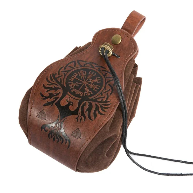 Celtic Design Genuine Leather D&D Dice Bag Tray - Cute Drawstring Pouch for RPG Gifts & Coin Purse