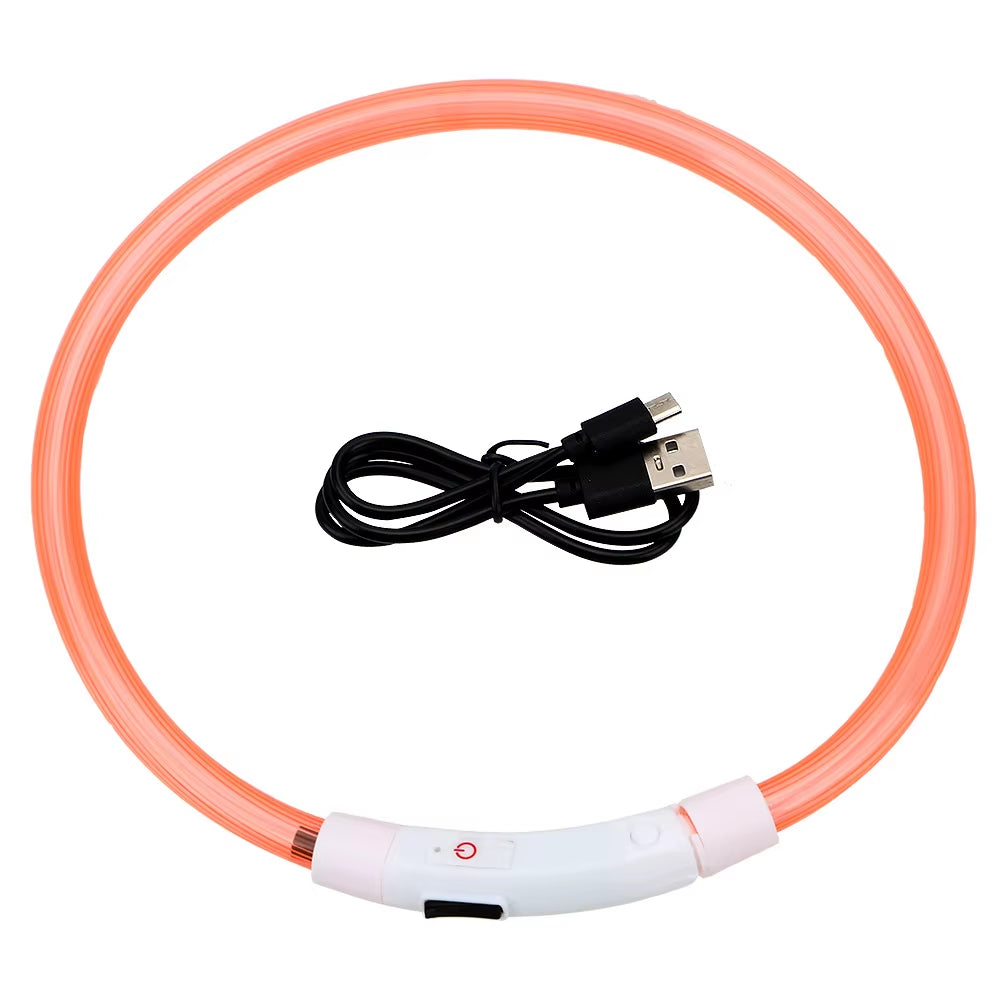 LED USB Rechargeable Glow-in-the-Dark Dog Collar - Ultimate Night Safety Accessory for Your Pet