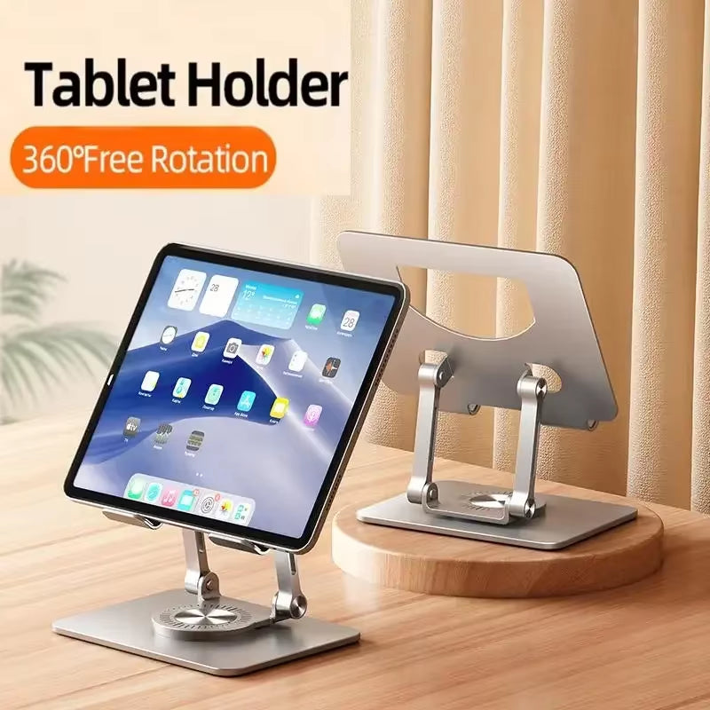 360° Rotatable Tablet Stand Adjustable Foldable Desktop Stand Holder Compatible for 4.7-12 Inch Ipad Pro/Air/Min Laptop Tablet