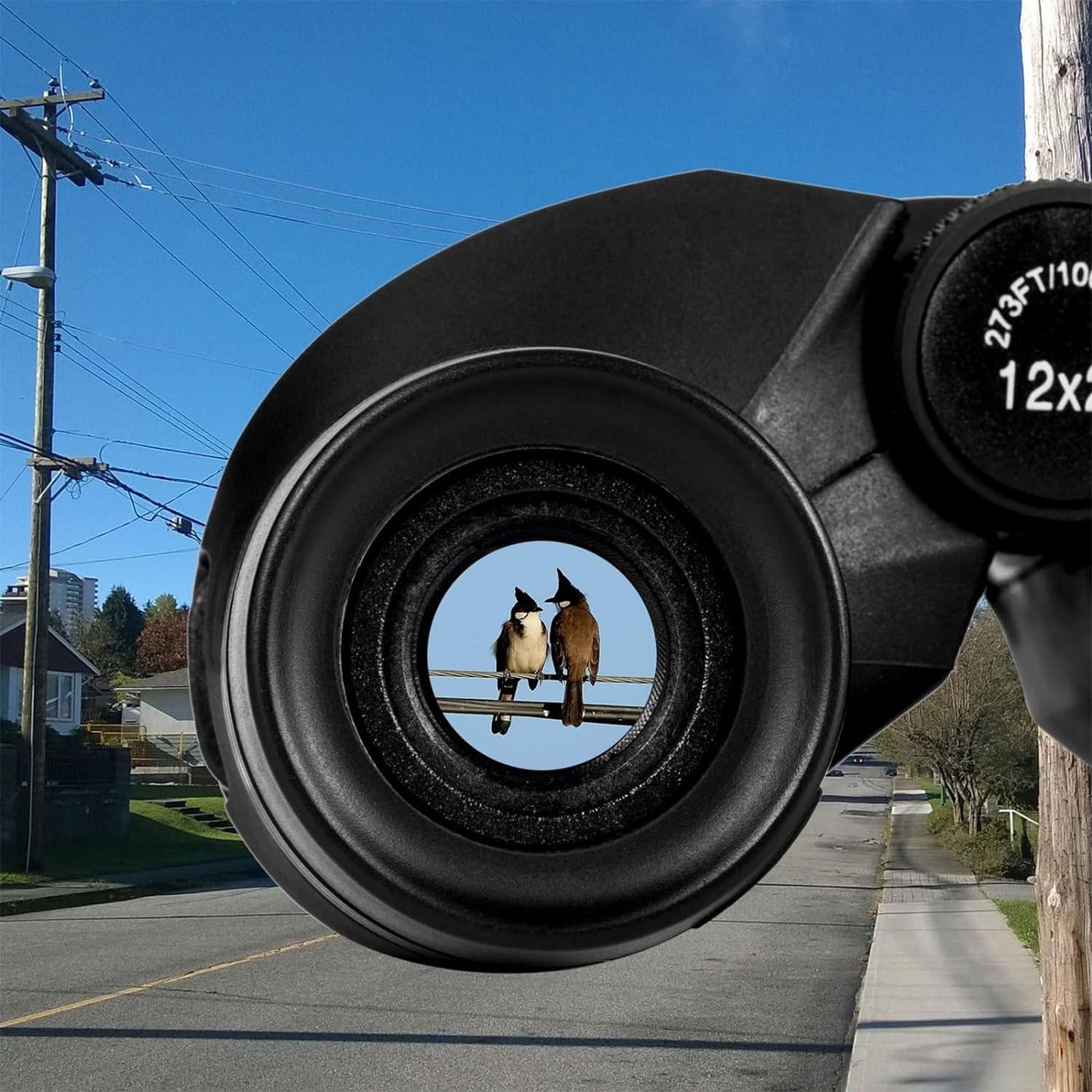 12X25 Compact Binoculars for Adults and Kids, Large Eyepiece Waterproof Binocular with Low Light Vision,High Powered Easy Focus Binoculars for Bird Watching,Outdoor Hunting,Travel,Sightseeing