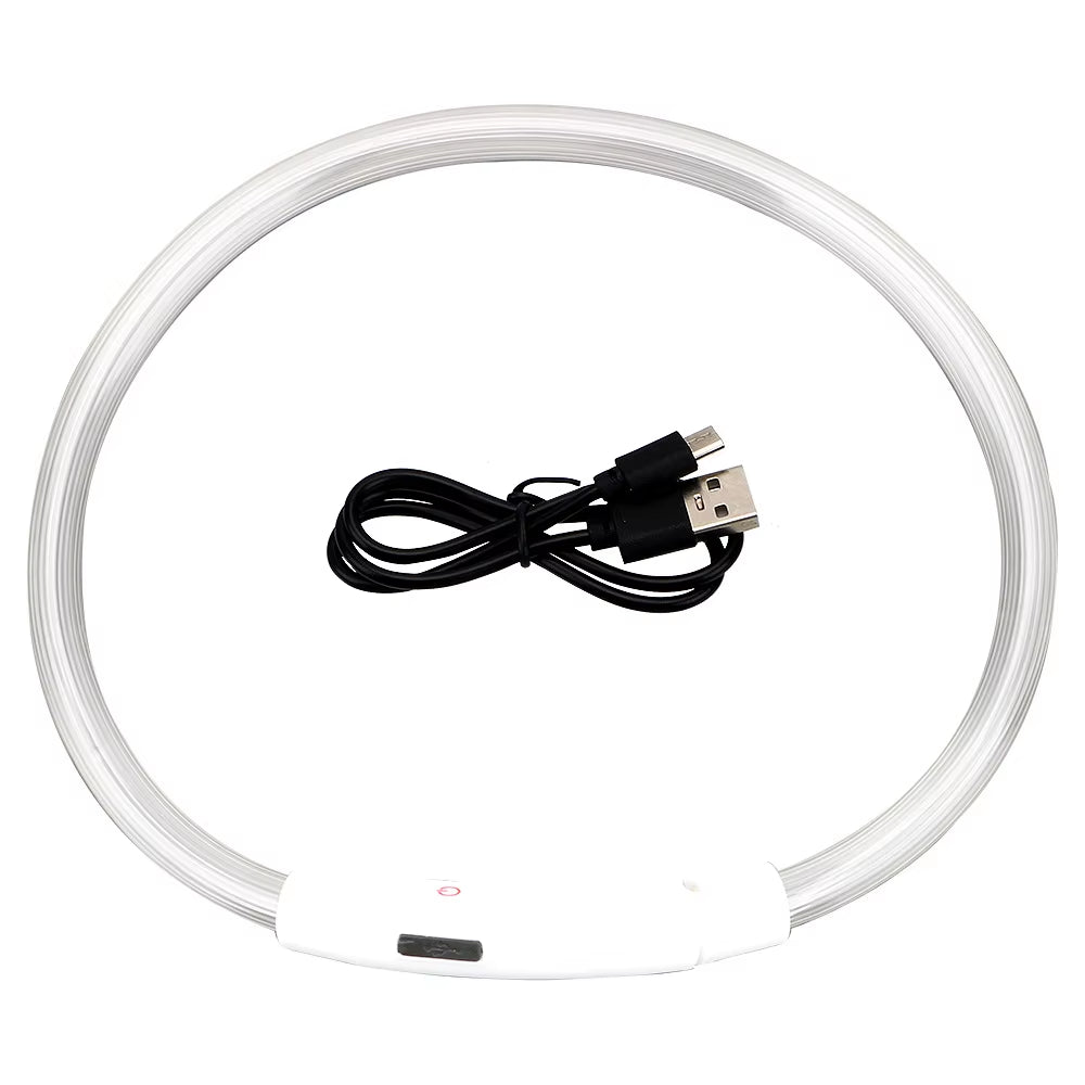 LED USB Rechargeable Glow-in-the-Dark Dog Collar - Ultimate Night Safety Accessory for Your Pet
