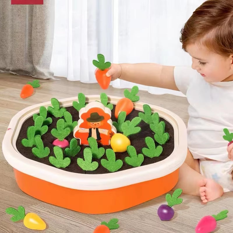 Engaging Montessori Baby Toys - Colorful Shape Pull Carrot Set for Learning and Discovery!