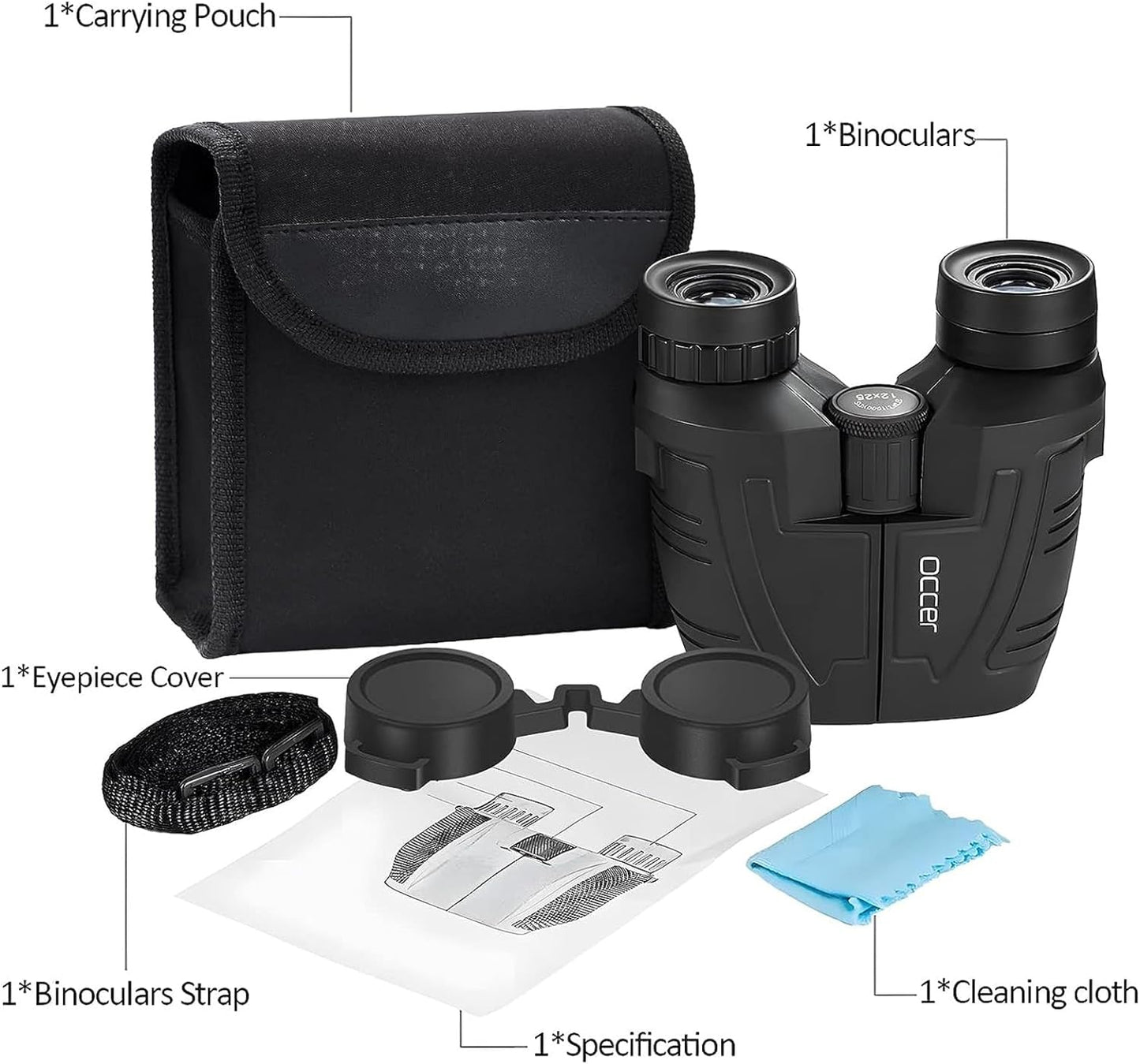 12X25 Compact Binoculars for Adults and Kids, Large Eyepiece Waterproof Binocular with Low Light Vision,High Powered Easy Focus Binoculars for Bird Watching,Outdoor Hunting,Travel,Sightseeing