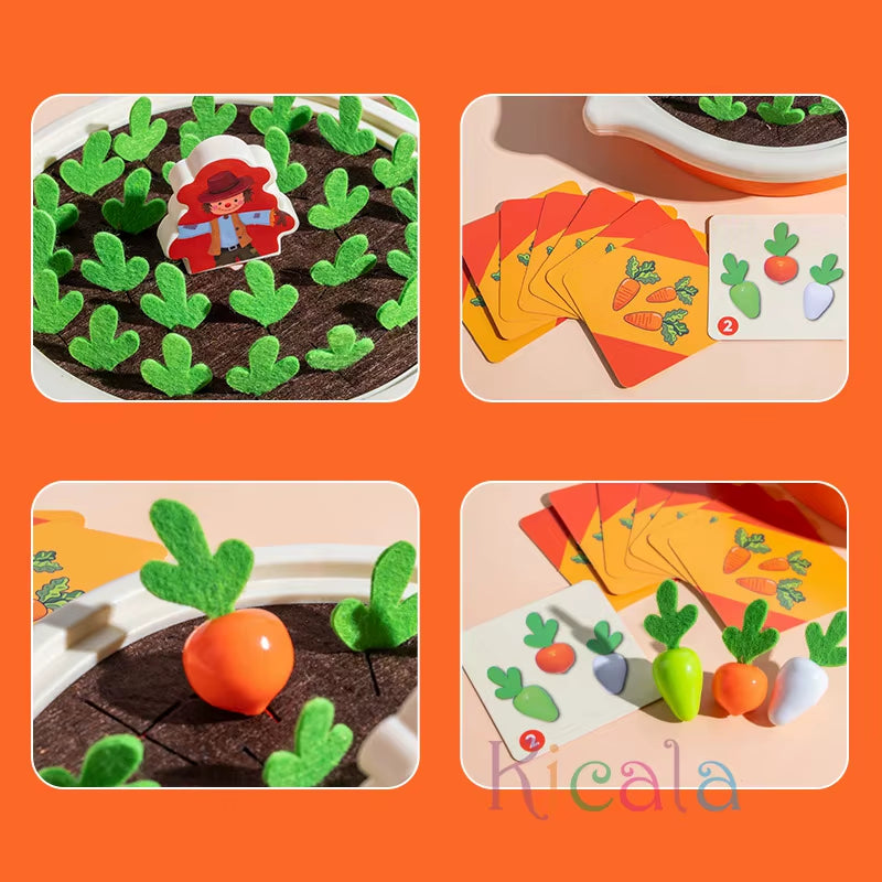 Engaging Montessori Baby Toys - Colorful Shape Pull Carrot Set for Learning and Discovery!