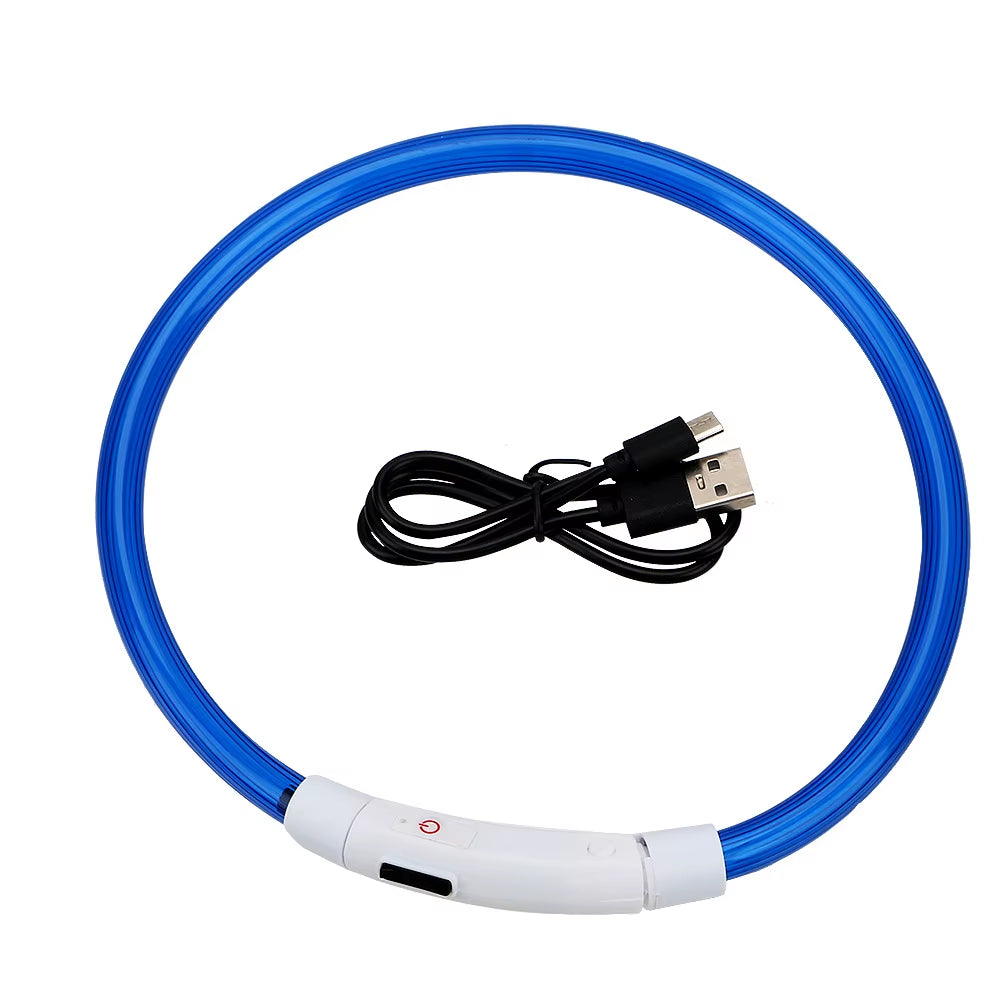 LED USB Rechargeable Glow-in-the-Dark Dog Collar - Ultimate Night Safety Accessory for Your Pet