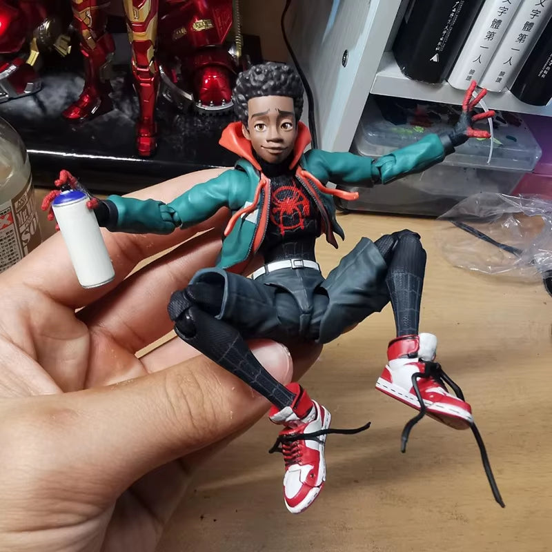Sentinel Sv Action Spiderman Miles Morales Action Figure Model Spider-Man into the Spider Verse Peter Parker Miles Figurine Toys