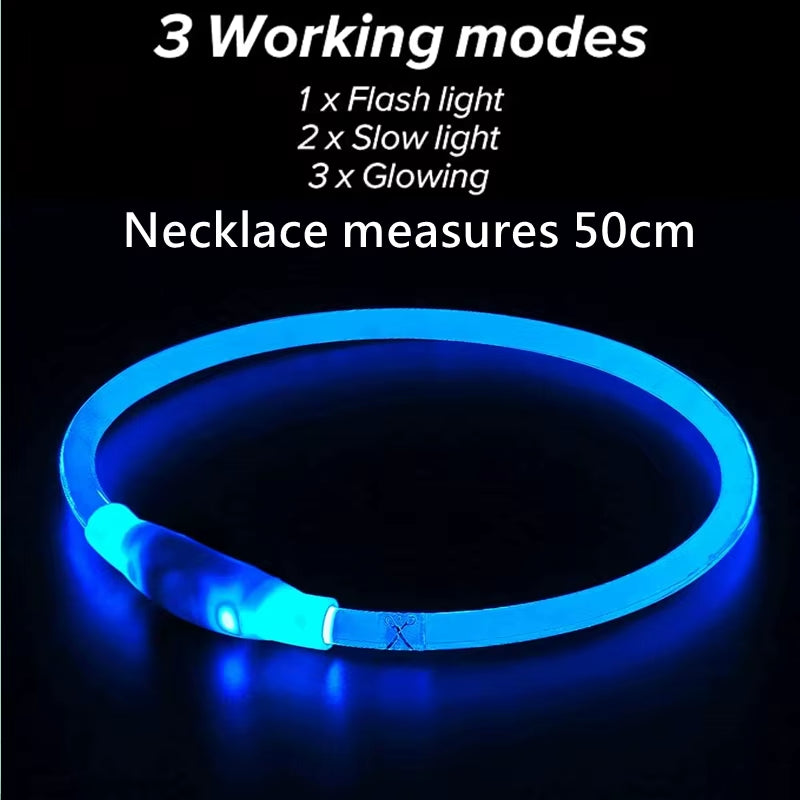 LED USB Rechargeable Glow-in-the-Dark Dog Collar - Ultimate Night Safety Accessory for Your Pet