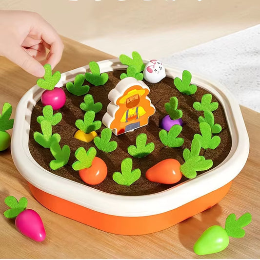 Engaging Montessori Baby Toys - Colorful Shape Pull Carrot Set for Learning and Discovery!